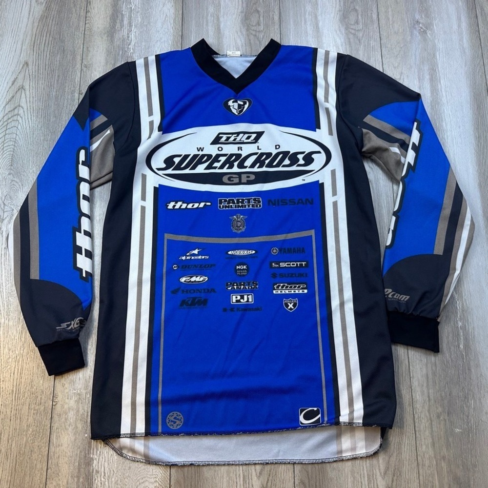 Sprocket Gear Thor World Supercross GP Jersey Small Blue Black Dirtbike USA MADE